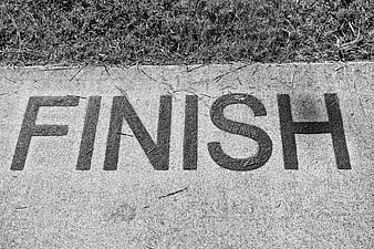 Finish Line Marked on Concrete Path
