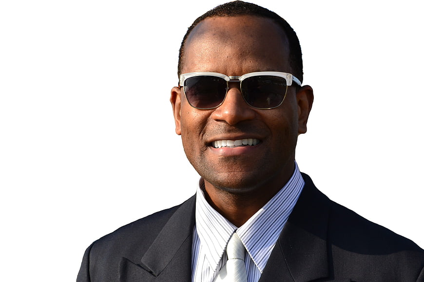 Smiling African American Businessman Wearing Sunglasses And Suit