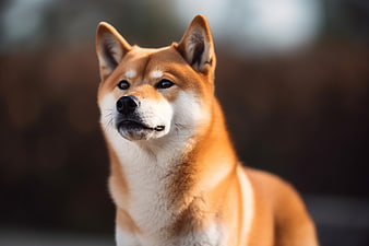 Portrait of a Shiba Inu Dog Outdoors