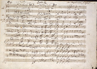 Handwritten Mozart String Quartet No. 16 in C Major Manuscript Page