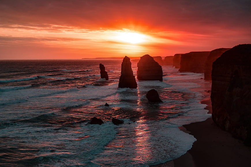 Twelve Apostles Sunset Ocean Landscape