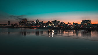 Vancouver Skyline at Twilight with Water Reflections