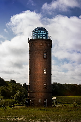 Historic Brick Lighthouse Tower on Rügen Island Coast