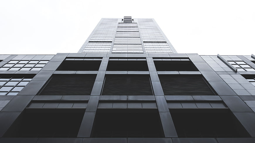 Low angle view of modern skyscraper architecture