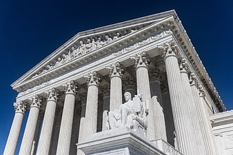 US Supreme Court Building Exterior with Lady Justice Statue