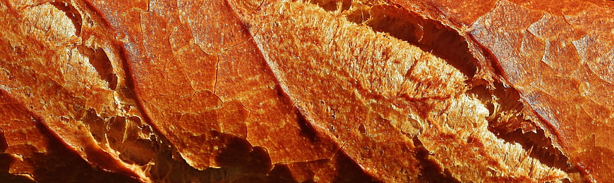 Close-up of Crusty Artisan Bread Crust Texture
