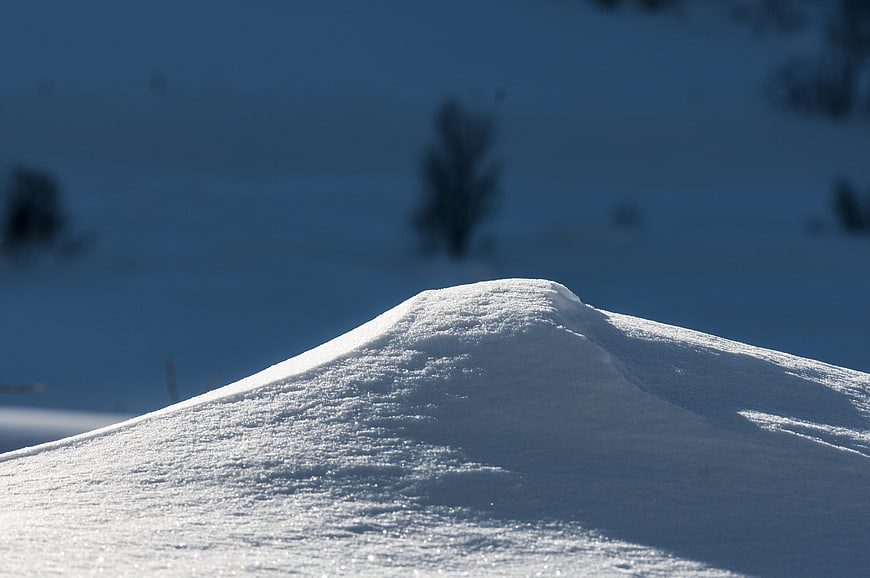 Close-up of textured snow mound in winter landscape