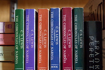 The Chronicles of Narnia Book Spines on Shelf