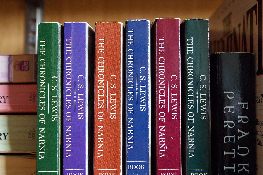 The Chronicles of Narnia Book Spines on Shelf