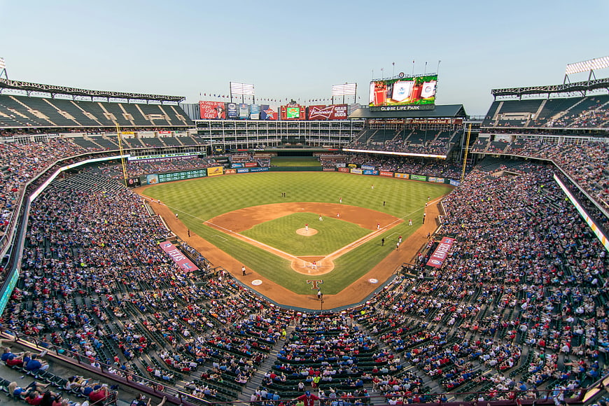 Wide Angle View of Globe Life Park Baseball Stadium
