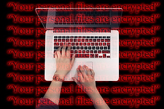 Cybersecurity Threat Concept with Encrypted Files Warning