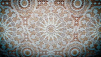 Intricate Islamic Geometric Stucco Ceiling Pattern