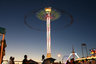 Long Exposure Amusement Park Ride at Night