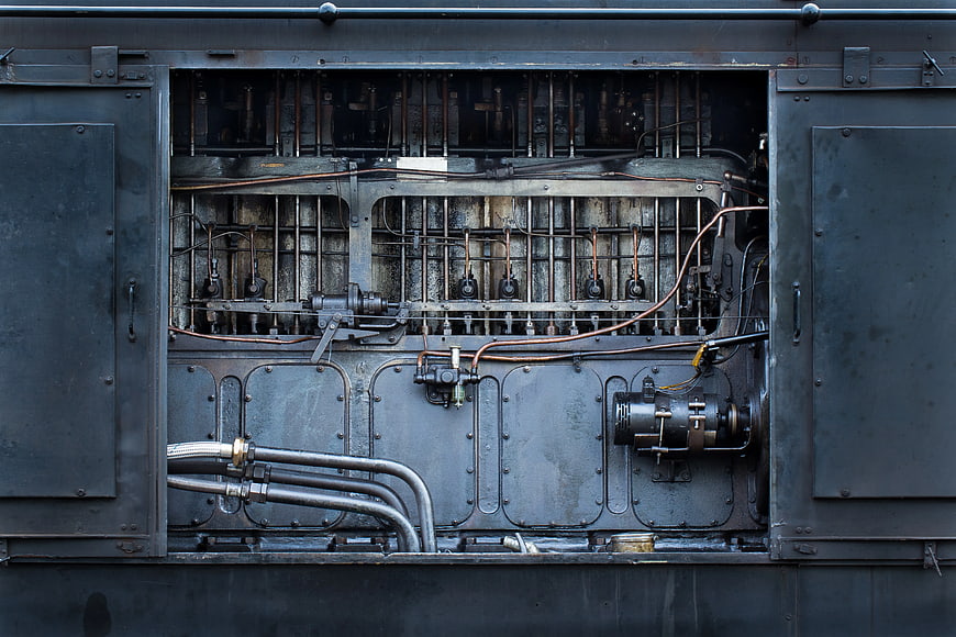 Vintage Industrial Engine Mechanism Detail