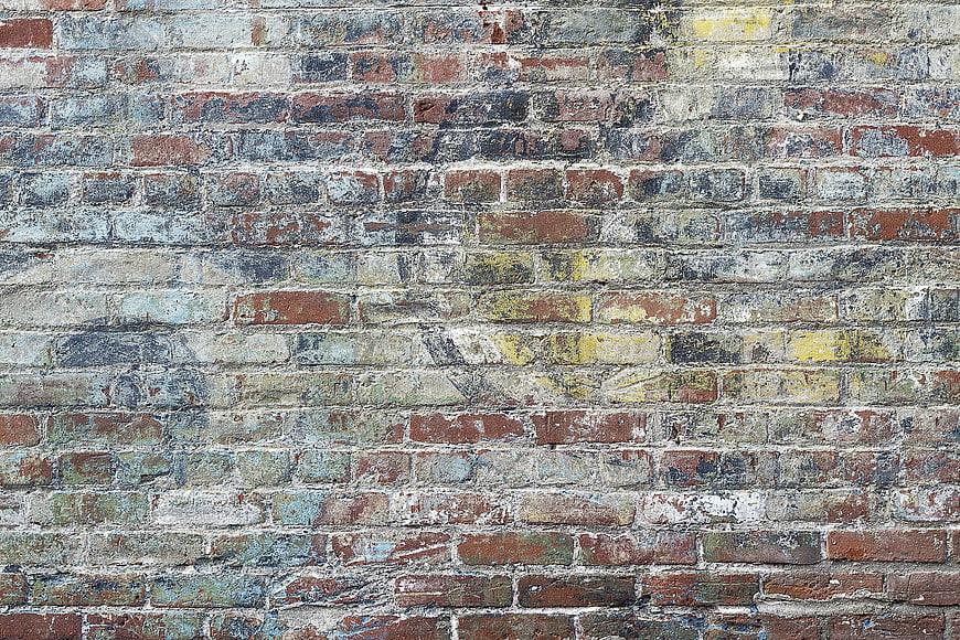 Weathered Painted Brick Wall Texture Background