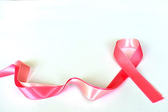 Pink Awareness Ribbon On White Background