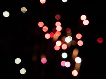 Abstract Bokeh Lights on Black Background