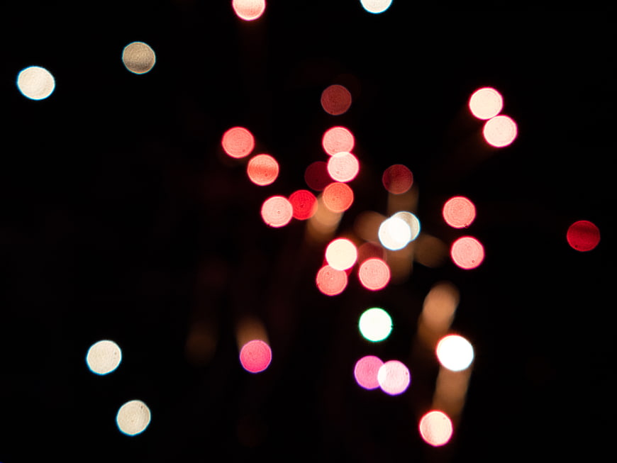 Abstract Bokeh Lights on Black Background