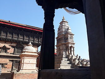 Nyatapola Temple and 55-Window Palace in Bhaktapur Durbar Square
