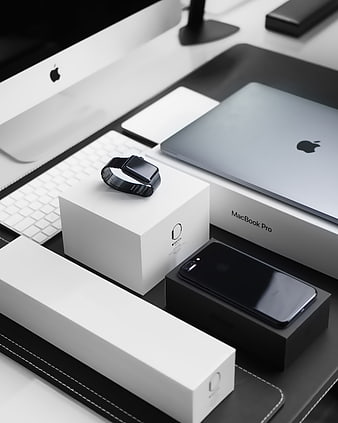 Apple Tech Setup with MacBook Pro, iPhone, and Watch