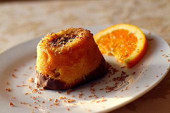 Chocolate Dipped Orange Cake with Citrus Slice