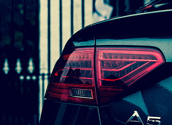Close-up of Audi A5 Taillight with Red LED Details