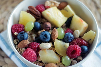 Healthy Breakfast Bowl with Fresh Fruit and Granola