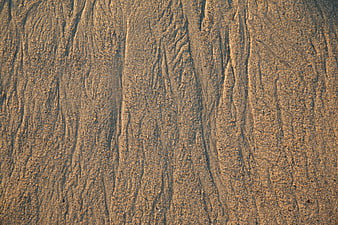 Close-up texture of rippled sand patterns on a beach