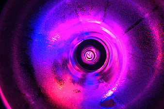 Abstract Neon Tunnel with Purple and Blue Light