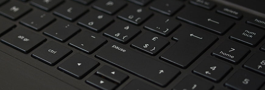 Close-up of black laptop keyboard keys