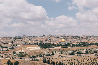 Panoramic View of Jerusalem Old City and Dome of the Rock
