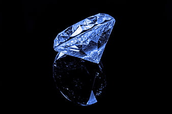 Blue Diamond Crystal on Black Background
