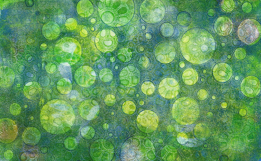 Abstract Green and Blue Circular Pattern Background
