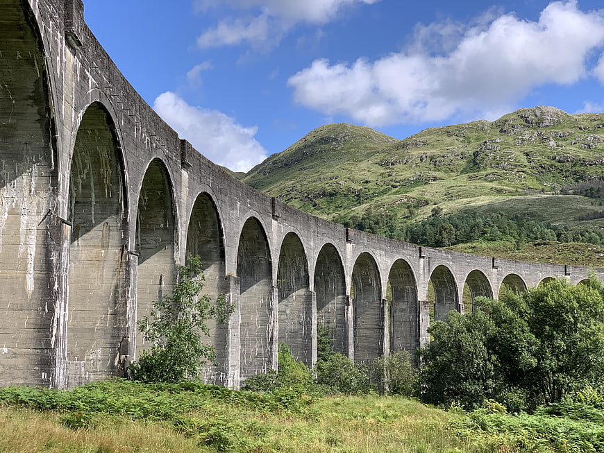 Glenfinnan Viaduct Arches in Scottish Highlands Landscape