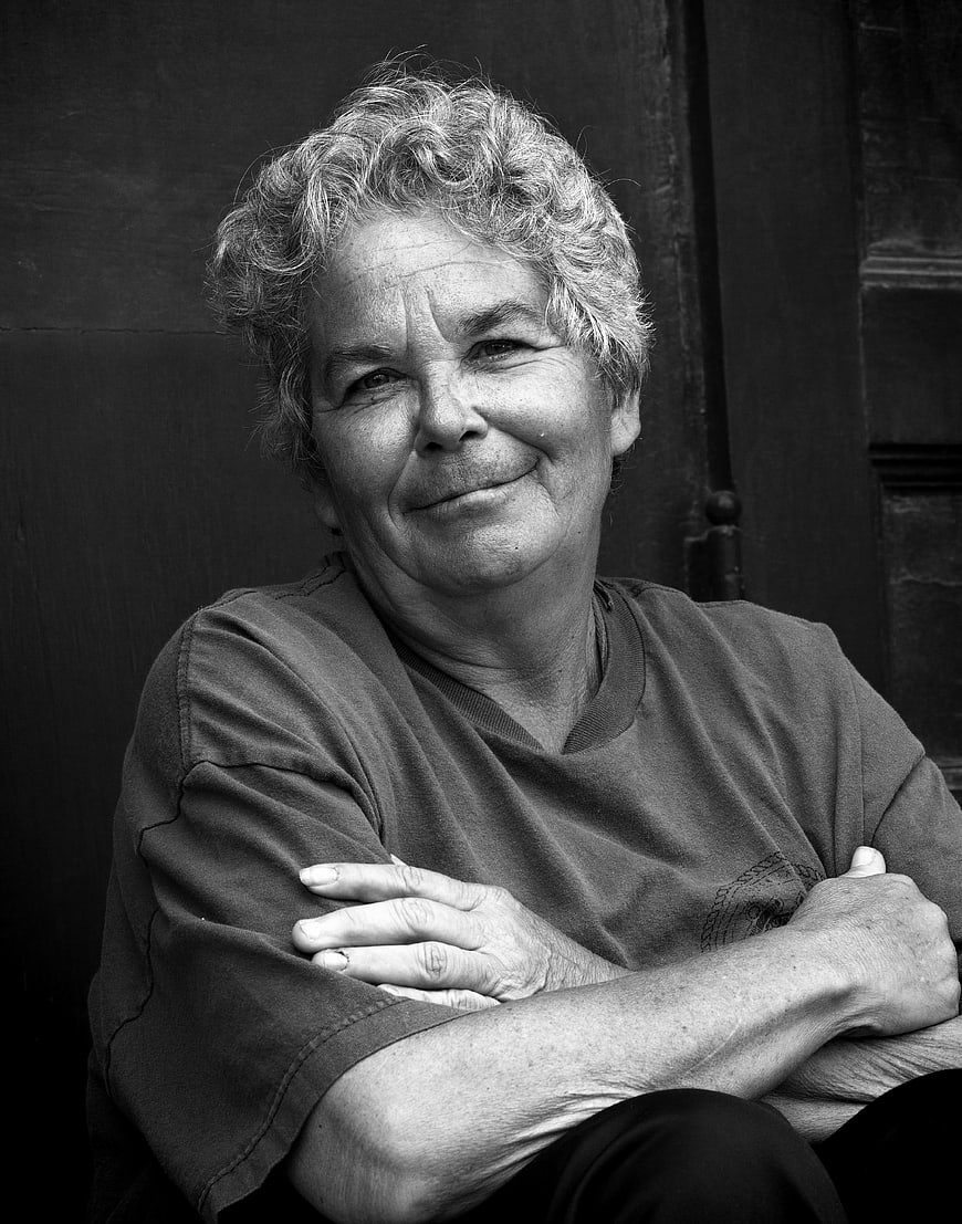 Portrait of smiling senior woman with short gray hair