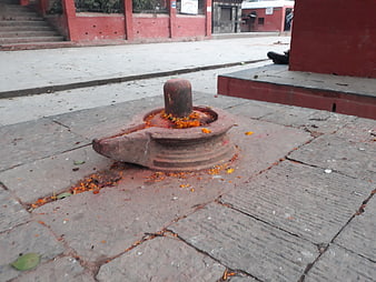 Ancient Shiva Lingam Stone Shrine in Patan Nepal