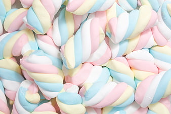 Pastel Twisted Marshmallow Candy Close-Up Background