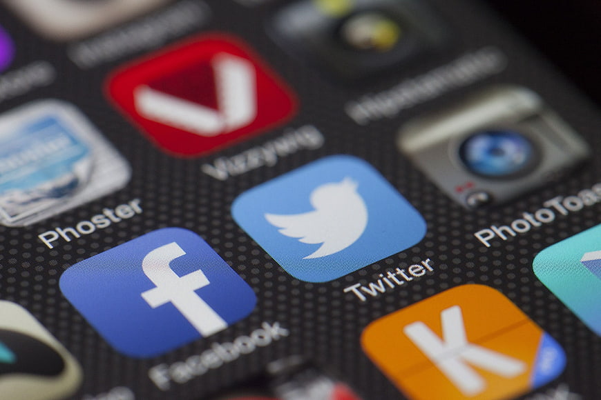 Close-up of Smartphone Screen with Social Media App Icons