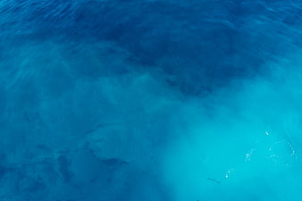 Aerial View of Deep Blue and Turquoise Ocean Water