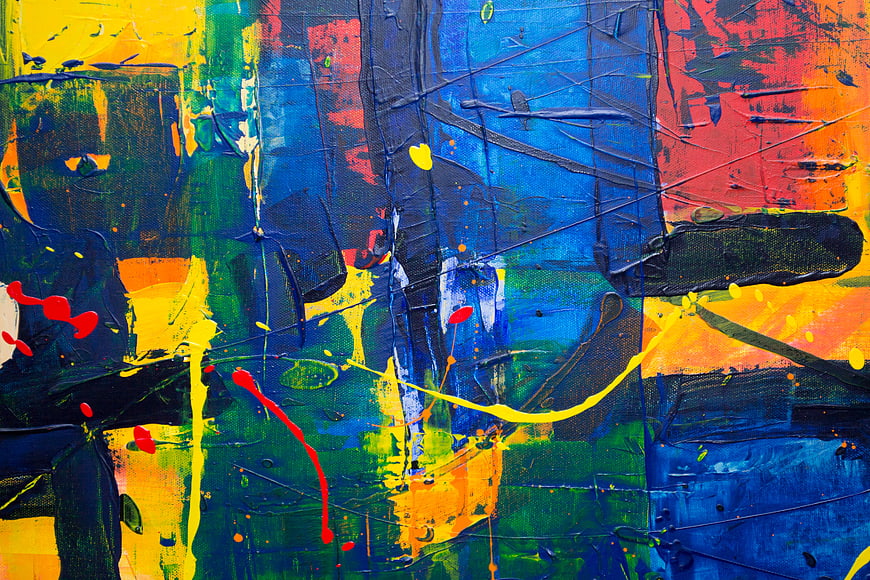 Vibrant Abstract Acrylic Painting with Bold Brushstrokes