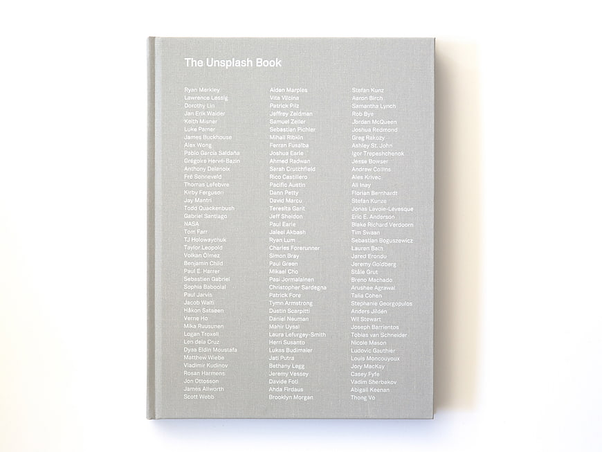 The Unsplash Book Cover with Contributor Names