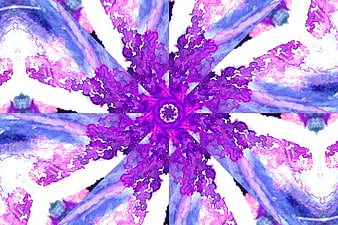 Abstract purple and blue kaleidoscope pattern background