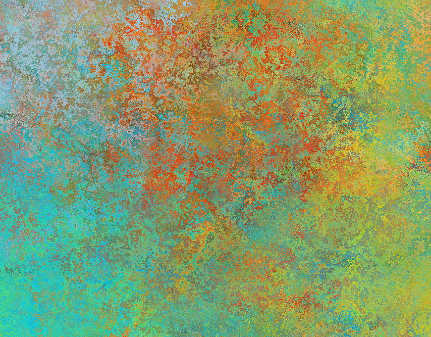Abstract textured background with vibrant teal, orange, and yellow colors