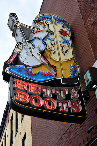 Betty Boots Neon Sign Nashville Tennessee