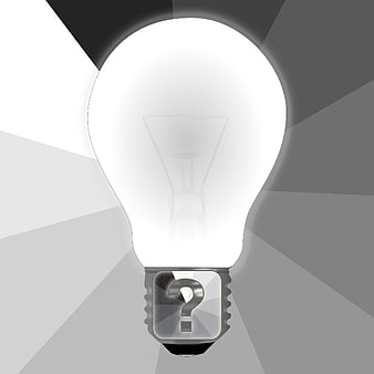 Glowing Light Bulb with Question Mark Symbolizing Ideas