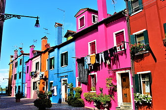 Colorful houses in Burano, Venice, Italy