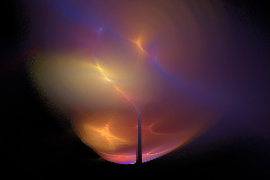 Abstract Flame Fractal Art with Neon Colors
