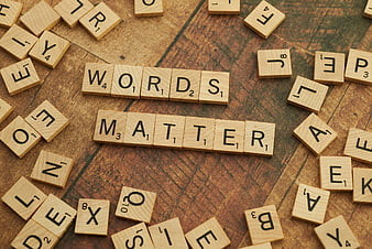 Words Matter Scrabble Tiles on Wooden Background