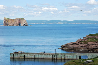 Dunnet Head Lighthouse Rock and Pier in Dornoch Firth, Scotland