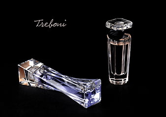 Luxury Crystal Perfume Bottles on Black Background
